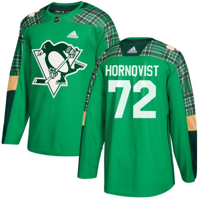 Adidas Pittsburgh Penguins #72 Patric Hornqvist adidas Green St. Patrick's Day Authentic Practice Stitched NHL Jersey